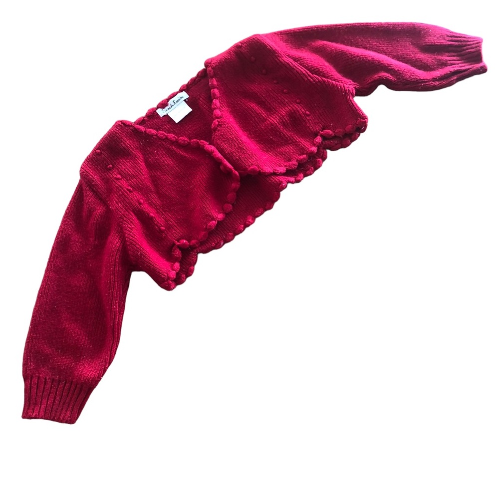 VGUC 3T Sarah Louise 100% Acrylic Red Bolero Cardigan Sweater